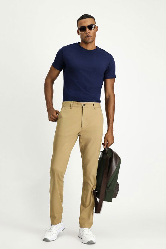 Erkek Giyim - Regular Fit Likralı Kanvas / Chino Pantolon