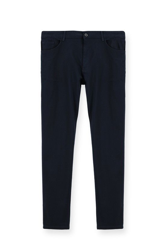 Erkek Giyim - Slim Fit Dar Kesim Likralı Kanvas / Chino Pantolon