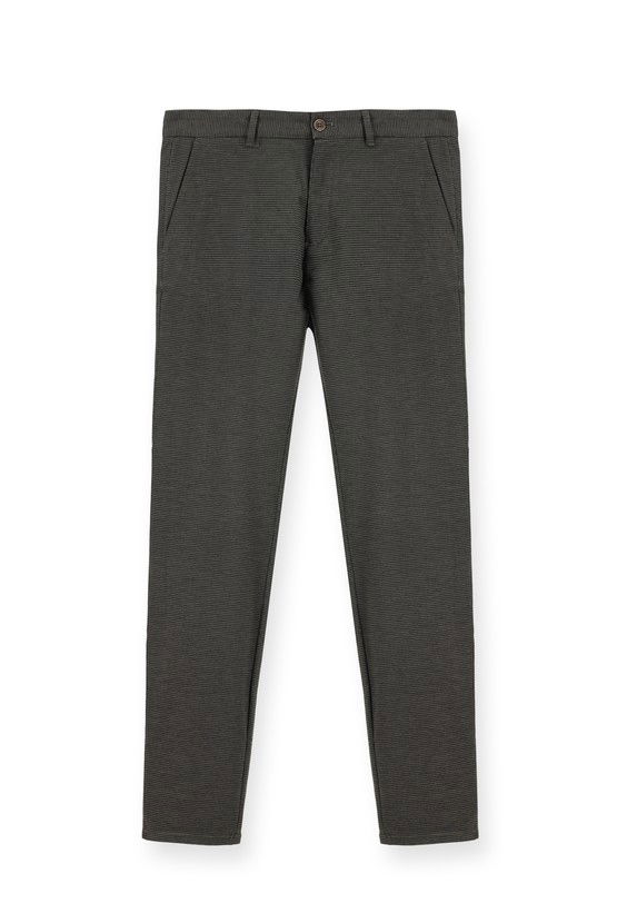 Erkek Giyim - Regular Fit Likralı Desenli Kanvas / Chino Pantolon