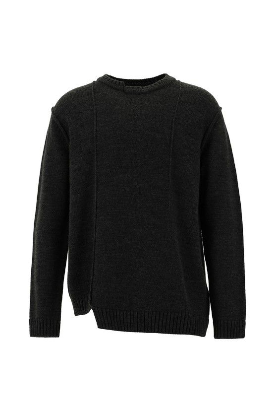 Erkek Giyim - Bisiklet Yaka Oversize Desenli Triko Kazak