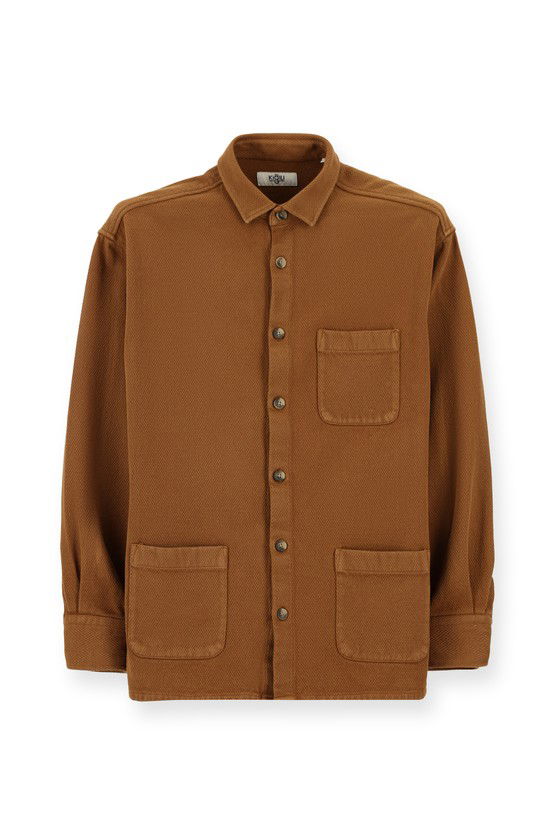 Erkek Giyim - Uzun Kol Oversize Desenli Shacket Pamuk Gömlek / Mont