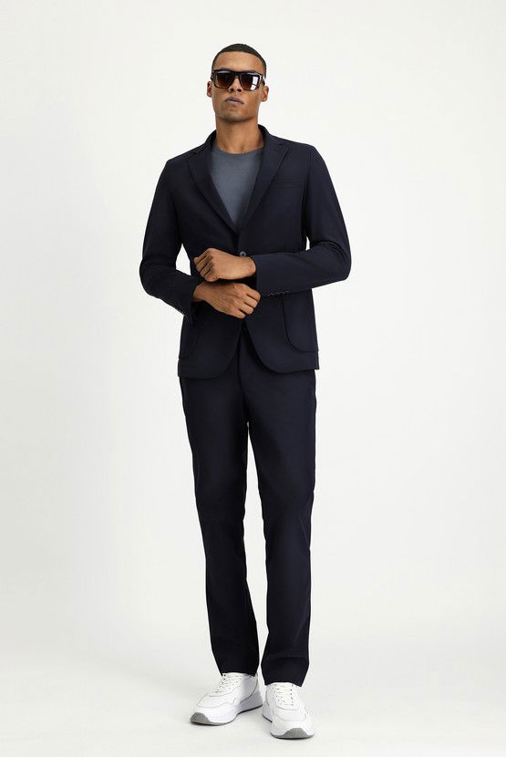 Erkek Giyim - Techno-Line Super Slim Fit Ekstra Dar Kesim Klasik Takım Elbise