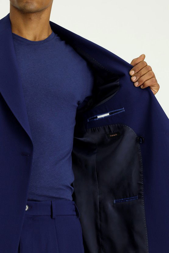Erkek Giyim - Oversize Ekstra Rahat Kalıp Kruvaze Takım Elbise