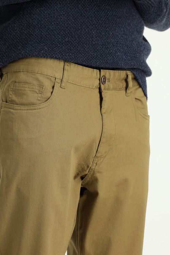 Erkek Giyim - Slim Fit Dar Kesim Likralı Kanvas / Chino Pantolon