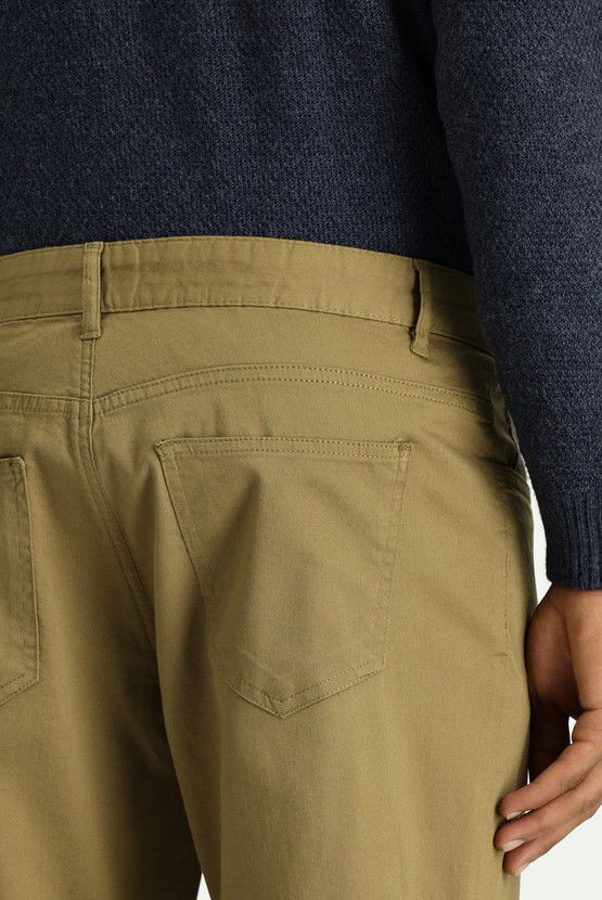 Erkek Giyim - Slim Fit Dar Kesim Likralı Kanvas / Chino Pantolon