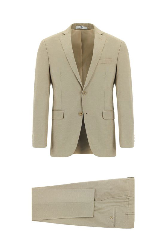 Erkek Giyim - Super Slim Fit Ekstra Dar Kesim Klasik Desenli Takım Elbise