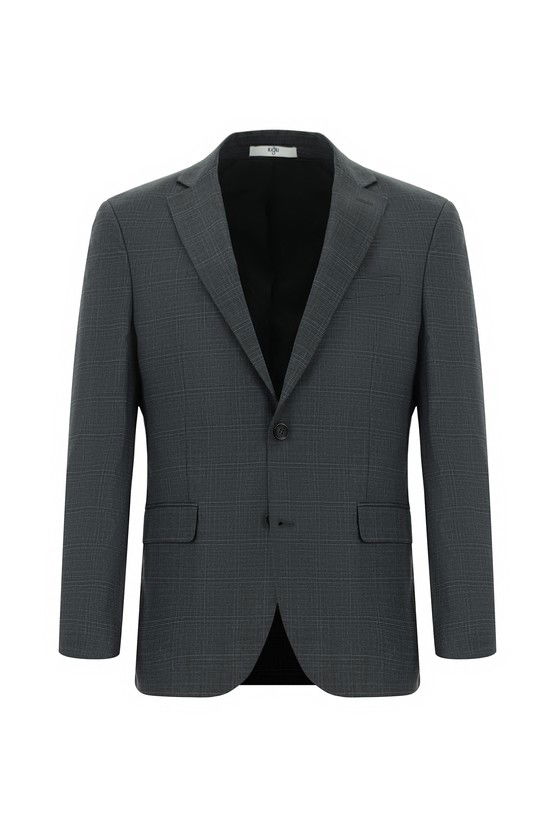 Erkek Giyim - Slim Fit Dar Kesim Klasik Ekose Takım Elbise