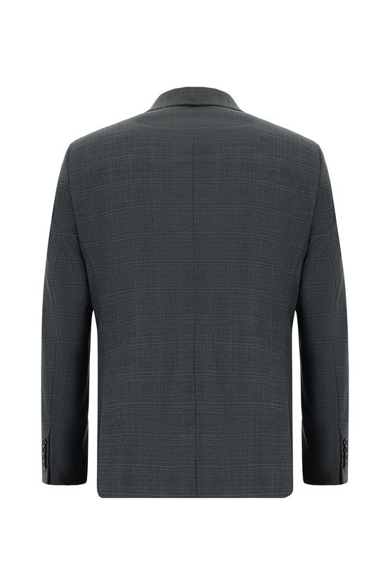 Erkek Giyim - Slim Fit Dar Kesim Klasik Ekose Takım Elbise