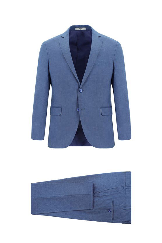 Erkek Giyim - Super Slim Fit Ekstra Dar Kesim Klasik Desenli Takım Elbise