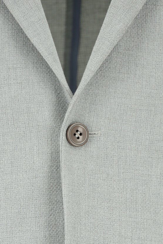 Erkek Giyim - Slim Fit Dar Kesim Çizgili Beli Lastikli İpli Takım Elbise