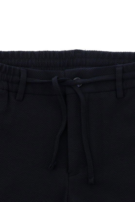 Erkek Giyim - Regular Fit Çizgili Beli Lastikli İpli Takım Elbise