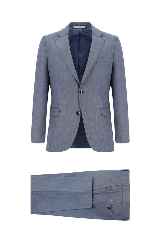 Erkek Giyim - Slim Fit Dar Kesim Klasik Desenli Takım Elbise