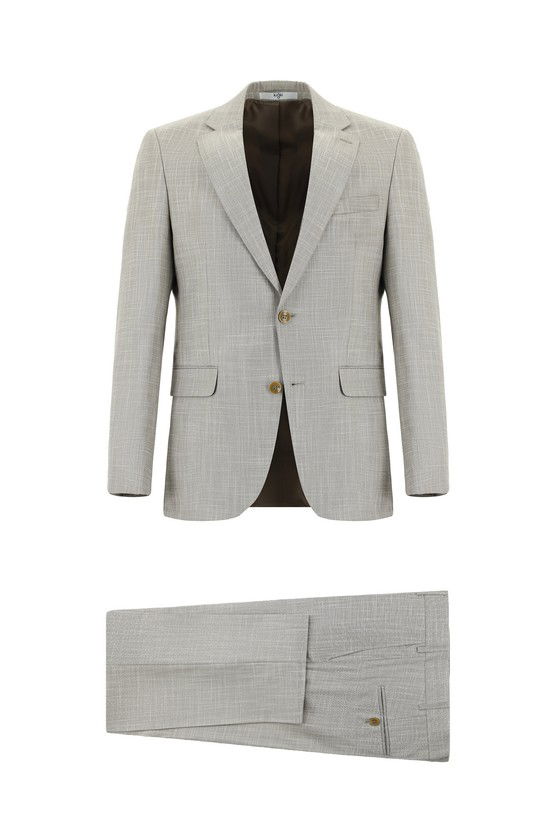 Erkek Giyim - Slim Fit Dar Kesim Klasik Desenli Takım Elbise