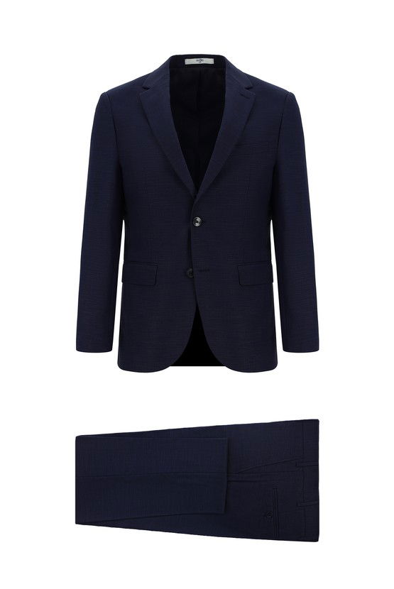 Erkek Giyim - Slim Fit Dar Kesim Klasik Desenli Takım Elbise