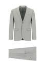  ORTA GRİ  Super Slim Fit Ekstra Dar Kesim Desenli Klasik Takım Elbise