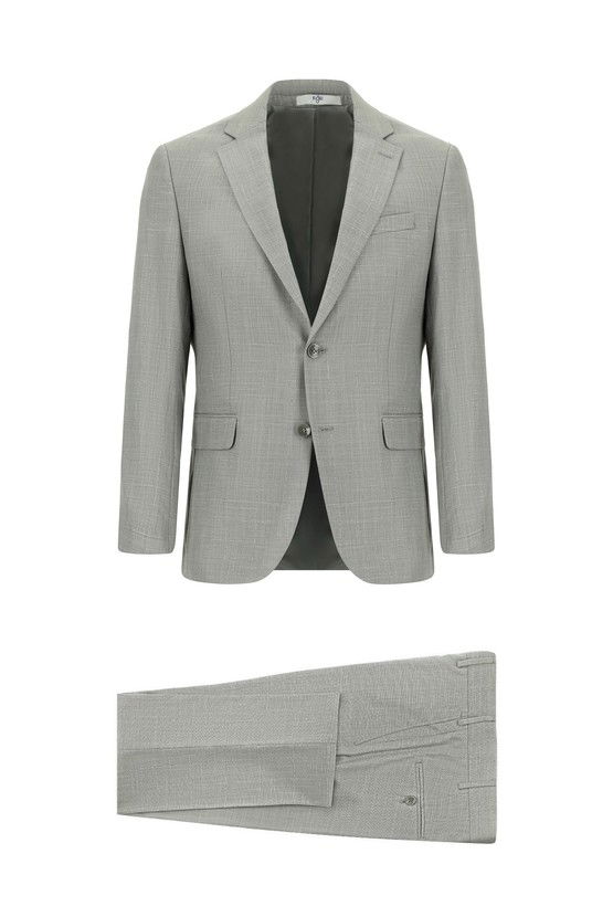 Erkek Giyim - Slim Fit Dar Kesim Klasik Ekose Takım Elbise