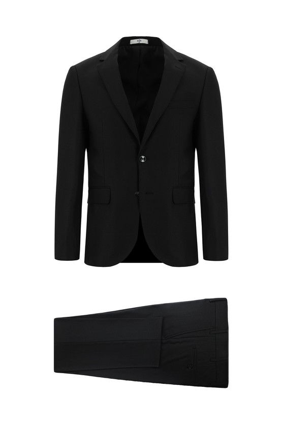 Erkek Giyim - Slim Fit Dar Kesim Klasik Desenli Takım Elbise