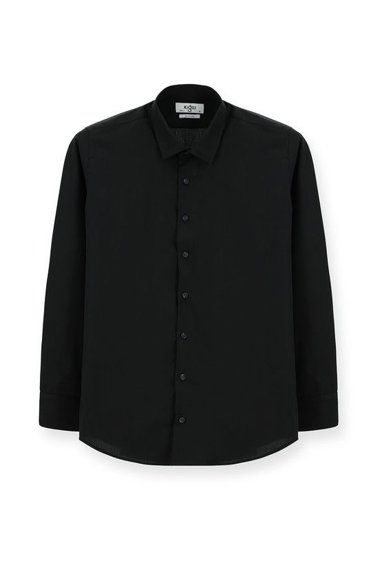 Erkek Giyim - Uzun Kol Slim Fit Dar Kesim Pamuk Klasik Gömlek