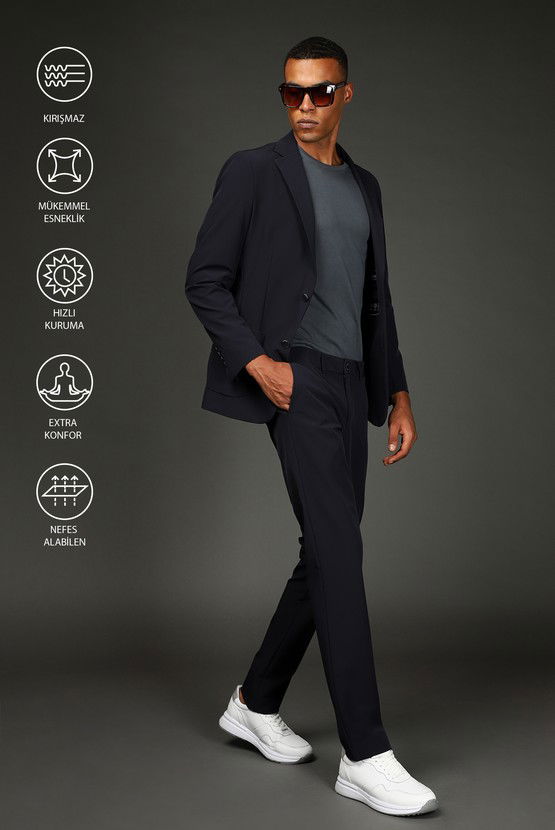 Erkek Giyim - Techno-Line Super Slim Fit Ekstra Dar Kesim Klasik Takım Elbise