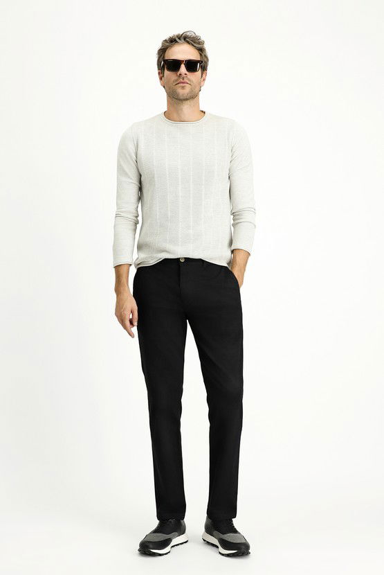 Erkek Giyim - Regular Fit Likralı Kanvas / Chino Pantolon