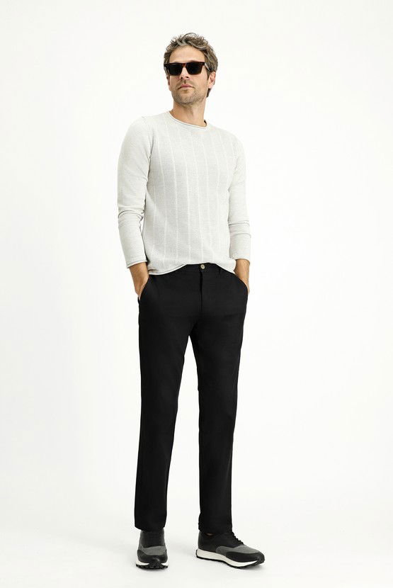 Erkek Giyim - Regular Fit Likralı Kanvas / Chino Pantolon