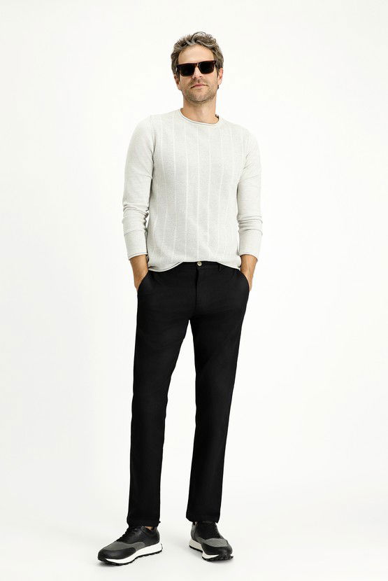 Erkek Giyim - Regular Fit Likralı Kanvas / Chino Pantolon