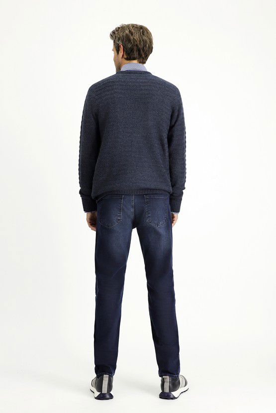 Erkek Giyim - Regular Fit Likralı Denim Pantolon