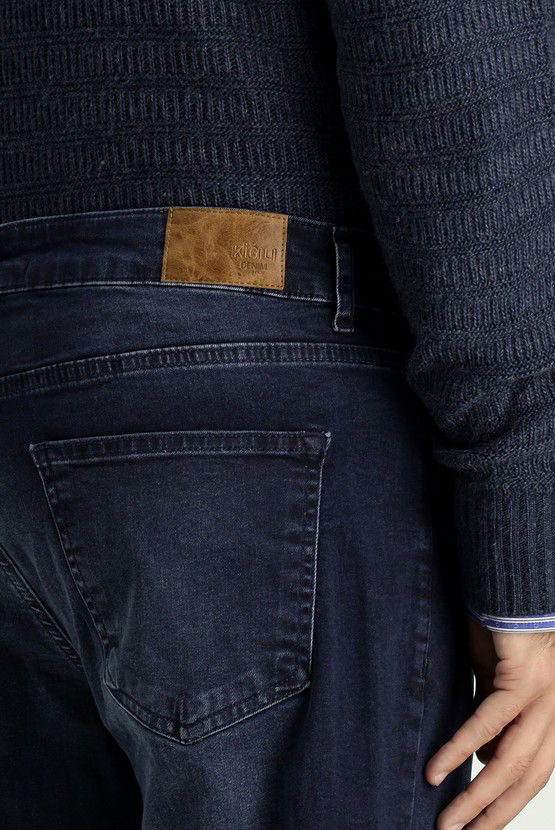 Erkek Giyim - Regular Fit Likralı Denim Pantolon