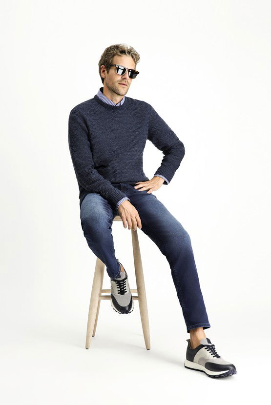 Erkek Giyim - Regular Fit Likralı Denim Pantolon
