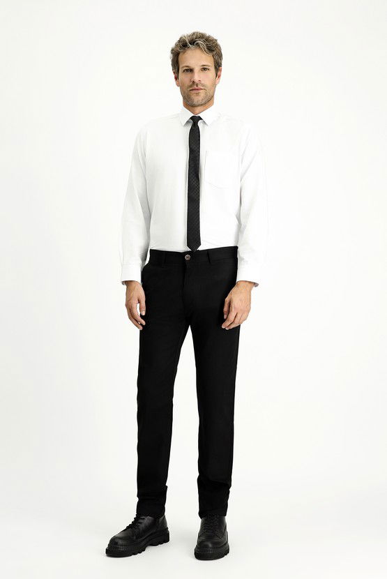 Erkek Giyim - Regular Fit Likralı Kanvas / Chino Pantolon