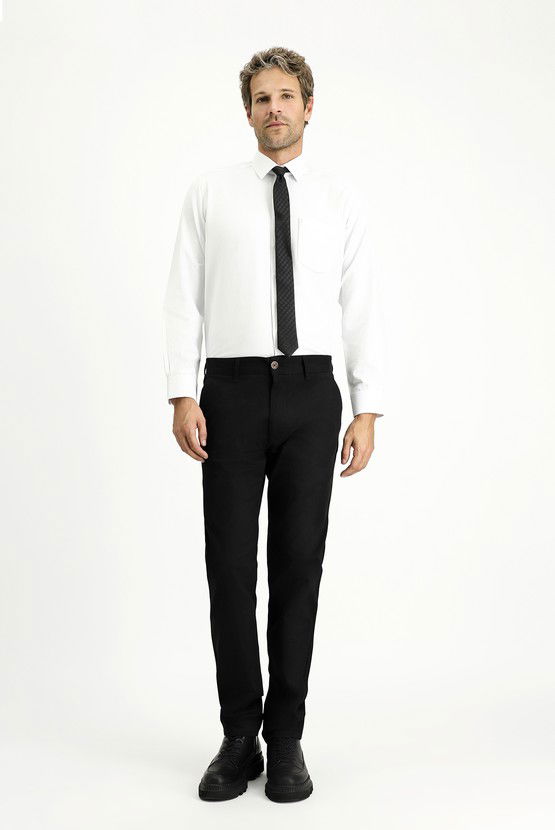 Erkek Giyim - Regular Fit Likralı Kanvas / Chino Pantolon