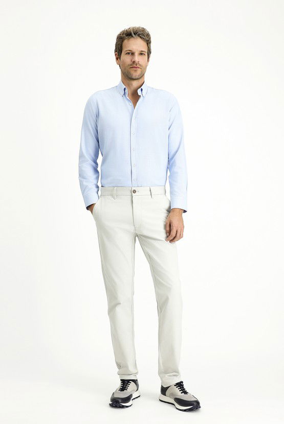 Erkek Giyim - Regular Fit Likralı Kanvas / Chino Pantolon