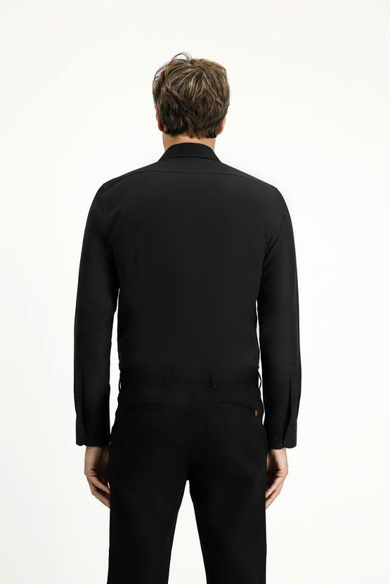 Erkek Giyim - Uzun Kol Slim Fit Klasik Yaka Oxford Pamuklu Kolay Ütülenebilir Gömlek