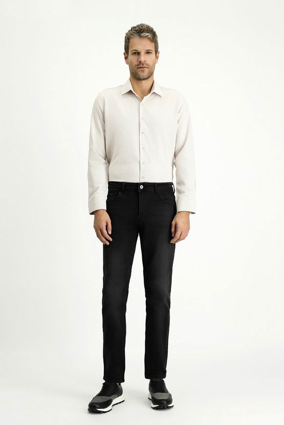 Erkek Giyim - Uzun Kol Slim Fit Klasik Yaka Oxford Pamuklu Kolay Ütülenebilir Gömlek