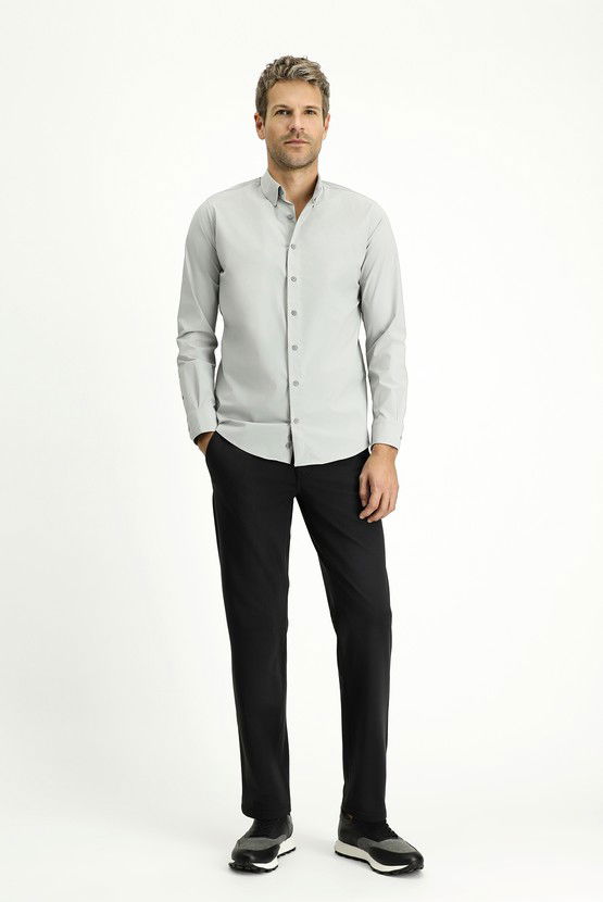 Erkek Giyim - Techno-Line Uzun Kol Slim Fit Dar Kesim Likralı Gömlek