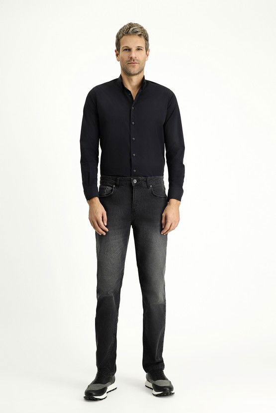 Erkek Giyim - Techno-Line Uzun Kol Slim Fit Dar Kesim Likralı Gömlek