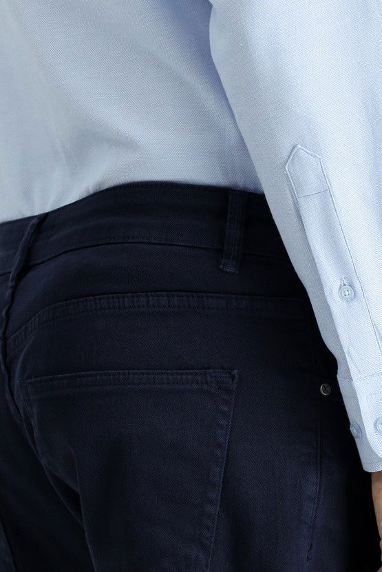 Erkek Giyim - Relax Fit Rahat Kesim Likralı Kanvas / Chino Pantolon