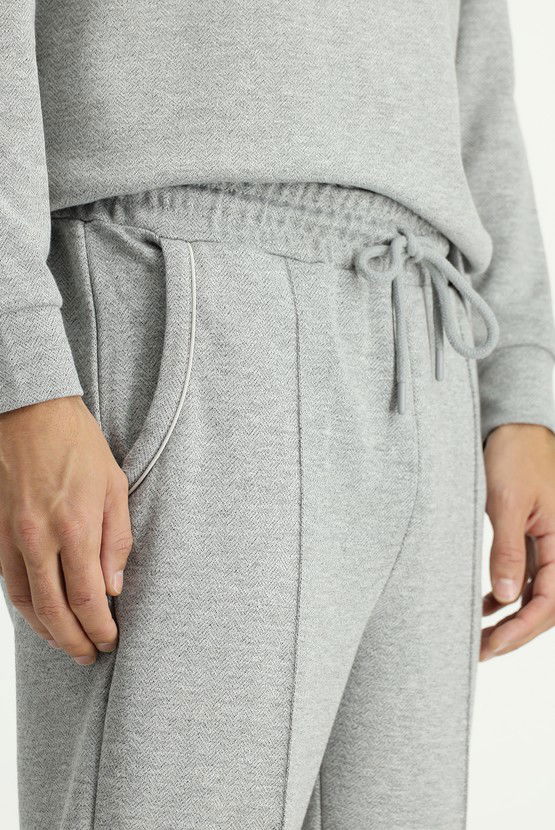 Erkek Giyim - Regular Fit Desenli Pamuklu Sweatpant / Eşofman Altı