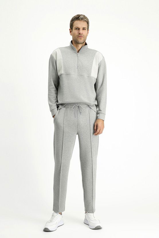 Erkek Giyim - Regular Fit Desenli Pamuklu Sweatpant / Eşofman Altı