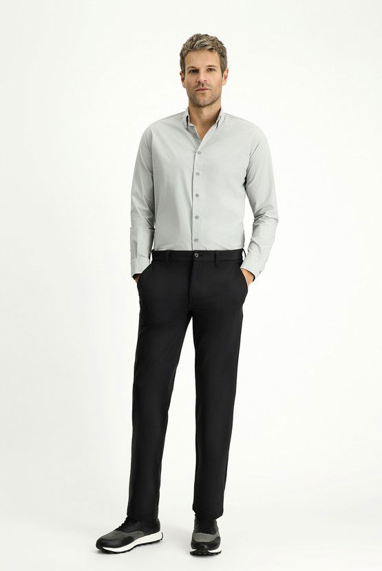 Erkek Giyim - Techno-Line Slim Fit Dar Kesim Likralı Klasik Kumaş Pantolon