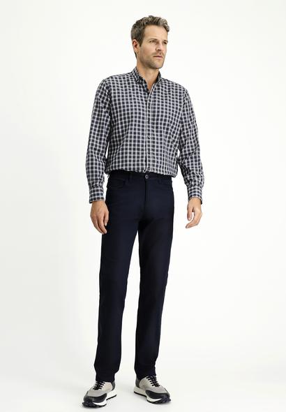 Erkek Giyim - KOYU LACİVERT 52 Beden Regular Fit Likralı Kanvas / Chino Pantolon