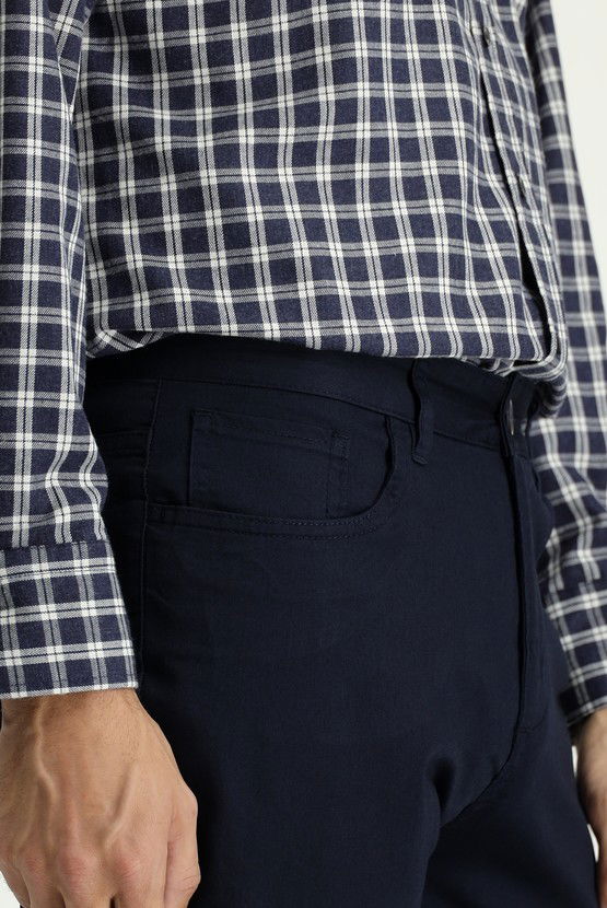 Erkek Giyim - Regular Fit Likralı Kanvas / Chino Pantolon