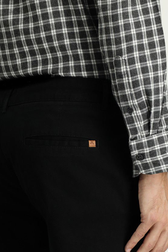 Erkek Giyim - Regular Fit Likralı Pileli Kanvas / Chino Pantolon