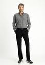  SİYAH  Regular Fit Likralı Pileli Kanvas / Chino Pantolon