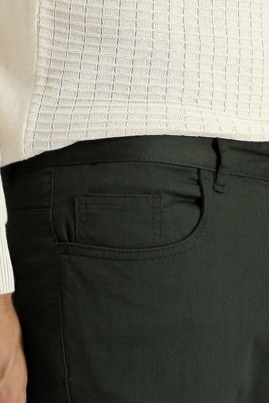 Erkek Giyim - Slim Fit Dar Kesim Likralı Kanvas / Chino Pantolon