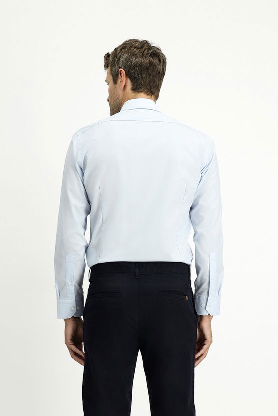 Erkek Giyim - Uzun Kol Slim Fit Dar Kesim Pamuk Klasik Gömlek