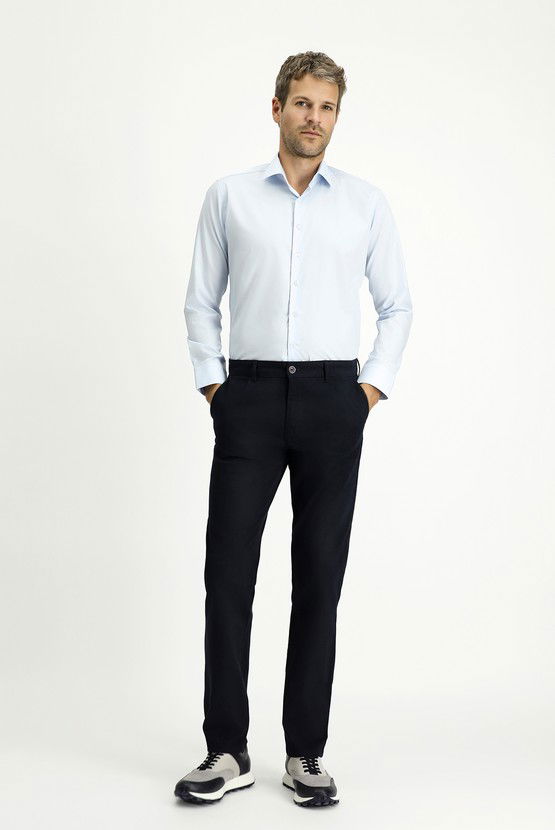 Erkek Giyim - Uzun Kol Slim Fit Dar Kesim Pamuk Klasik Gömlek