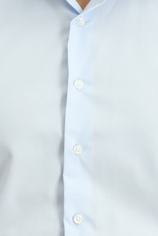 Erkek Giyim - Uzun Kol Slim Fit Dar Kesim Pamuk Klasik Gömlek