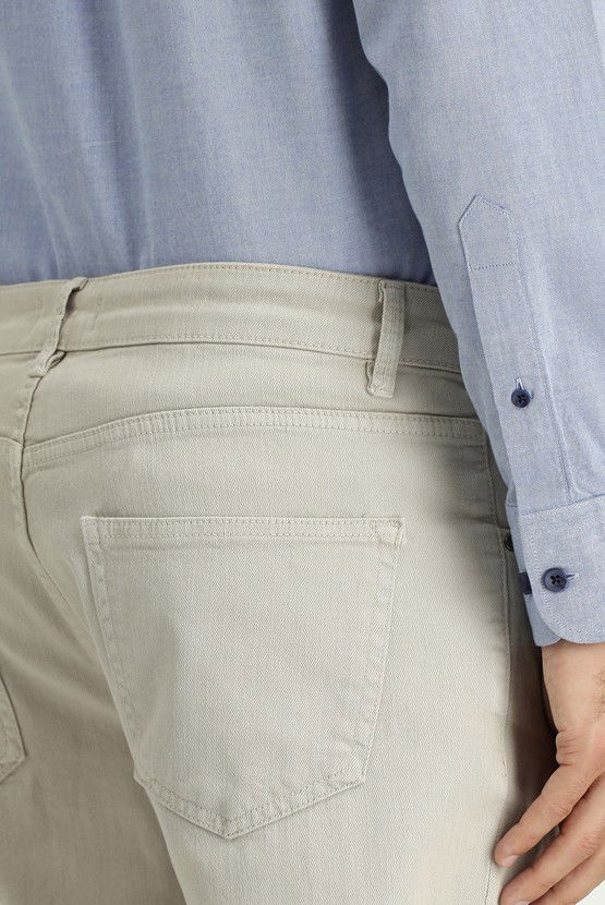 Erkek Giyim - Slim Fit Dar Kesim Likralı Kanvas / Chino Pantolon