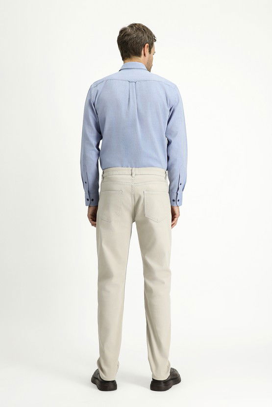 Erkek Giyim - Slim Fit Dar Kesim Likralı Kanvas / Chino Pantolon